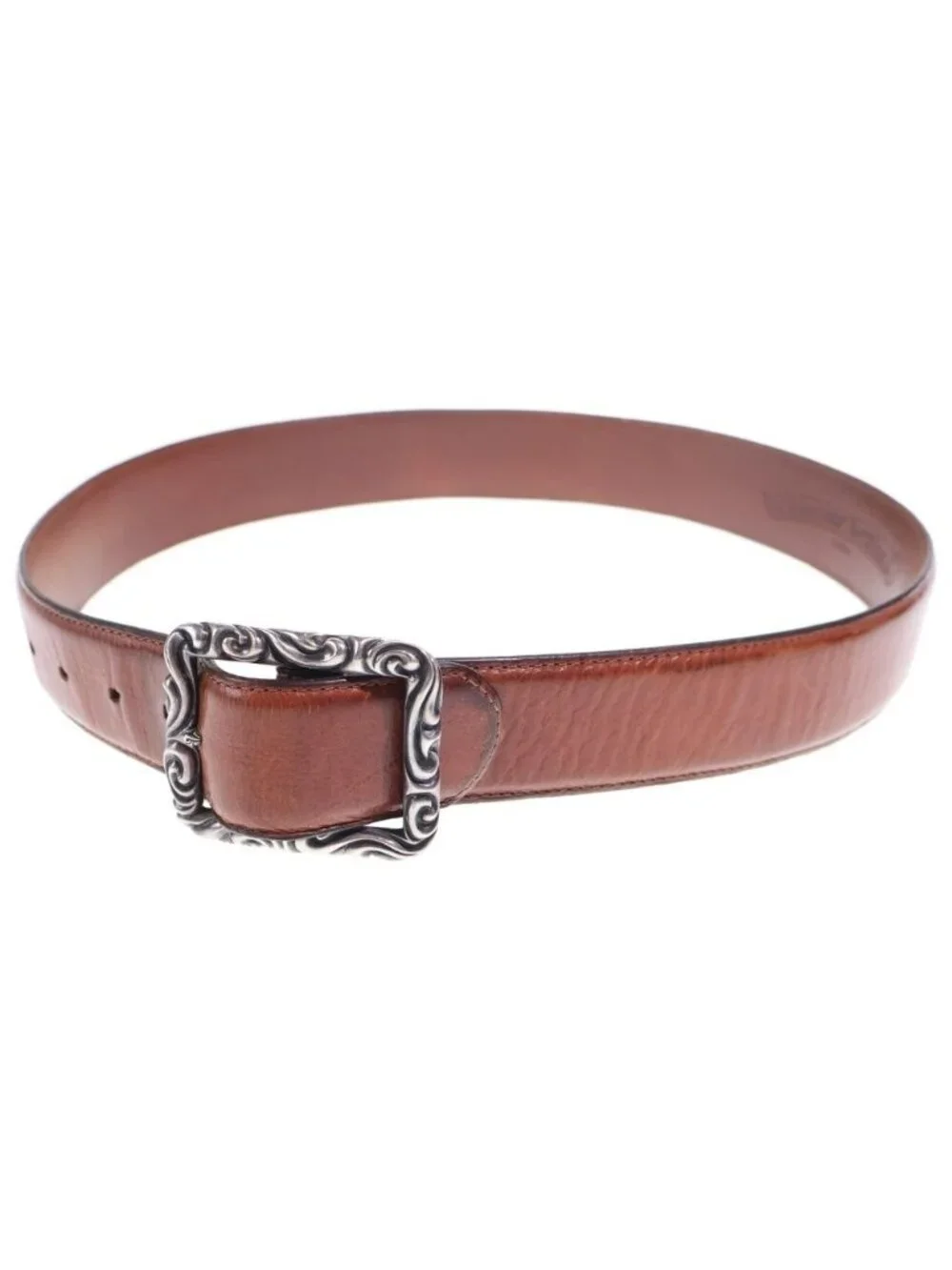 Chrome Hearts Blt Scrlrec Rectangle Scroll Leather Belt